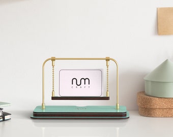 Mint Business Card Stand, Business Card Holder for Desk, Business Card Display, Storage, Desk Nametag