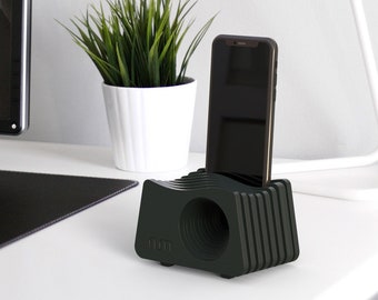 Black Phone Amplifier, Passive Speaker, Charging Dock, Phone Stand