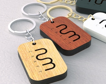20 Pieces Custom Logo Keychain, Business Logo Keychain, Rectangle ...