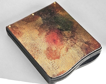 Leather & Wood Cigarette Case, Personalized Cigarette Case, Card Holder, Business Card Case, ID Holder