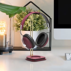 Burgundy Headphone Stand, Headphone Hanger, Headphone Holder, Music Gift, Tech Gift