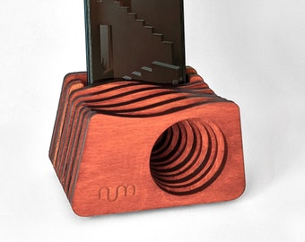 Wzmacniacz telefoniczny Walnut, głośnik pasywny, stacja ładująca, stojak na telefon