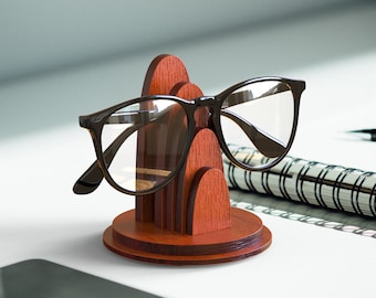 Porte-lunettes simples en noyer, support de lunettes, support de lunettes de soleil, organisateur de bureau, accessoire de bureau