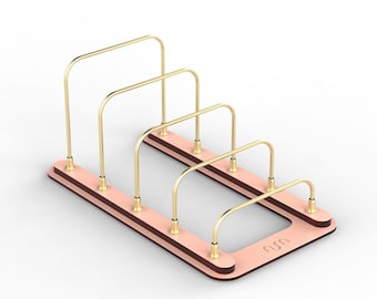 Pink Desktop File Organizer, File Holder for Desk, Vertical File Sorter, Brochure Holder, Letter Organizer