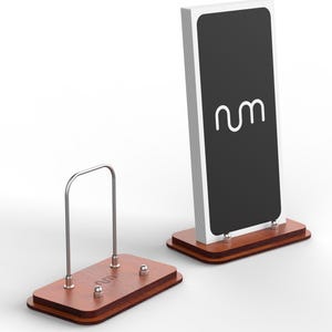 Wooden and Metal Brochure Stand | Modern Minimalist Flyer Holder | Desk Organizer for Office