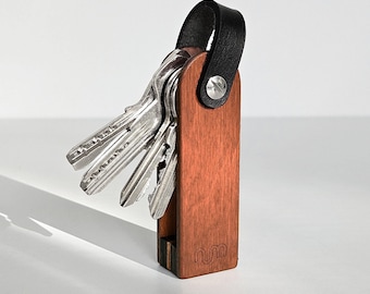 Walnut Personalized Key Organizer, Wood Magnetic Key Holder, Personalized Gift