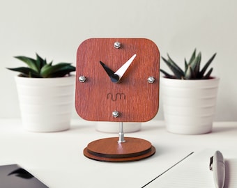 Walnut Adjustable Desk Clock, Minimalist Clock, Retro Table Clock, Wood Clock