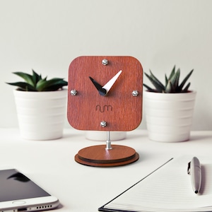Walnut Adjustable Desk Clock, Minimalist Clock, Retro Table Clock, Wood Clock