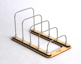 Oak Desktop File Organizer, File Holder for Desk, Vertical File Sorter, Brochure Holder, Letter Organizer