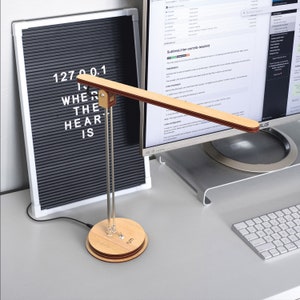 Oak Desk Lamp, Led Desk Lamp, Wood Lamp, Table-Top Lamp, Office Lamp