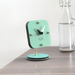 Mint Adjustable Desk Clock, Minimalist Clock, Retro Table Clock, Wood Clock