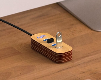 Oak USB Hub, Wooden USB Hub, USB Station