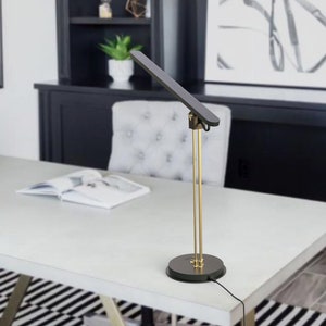 Black Desk Lamp, Led Desk Lamp, Wood Lamp, Table-Top Lamp, Office Lamp