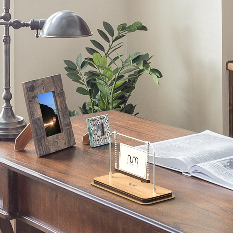 Oak Business Card Stand Business Card Holder for Desk Etsy