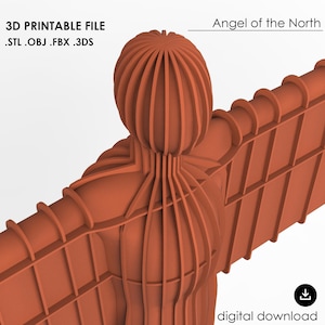 3D Printable File Angel of the North, Desk Sculpture, Miniature Landmark, 3d Print .stl File
