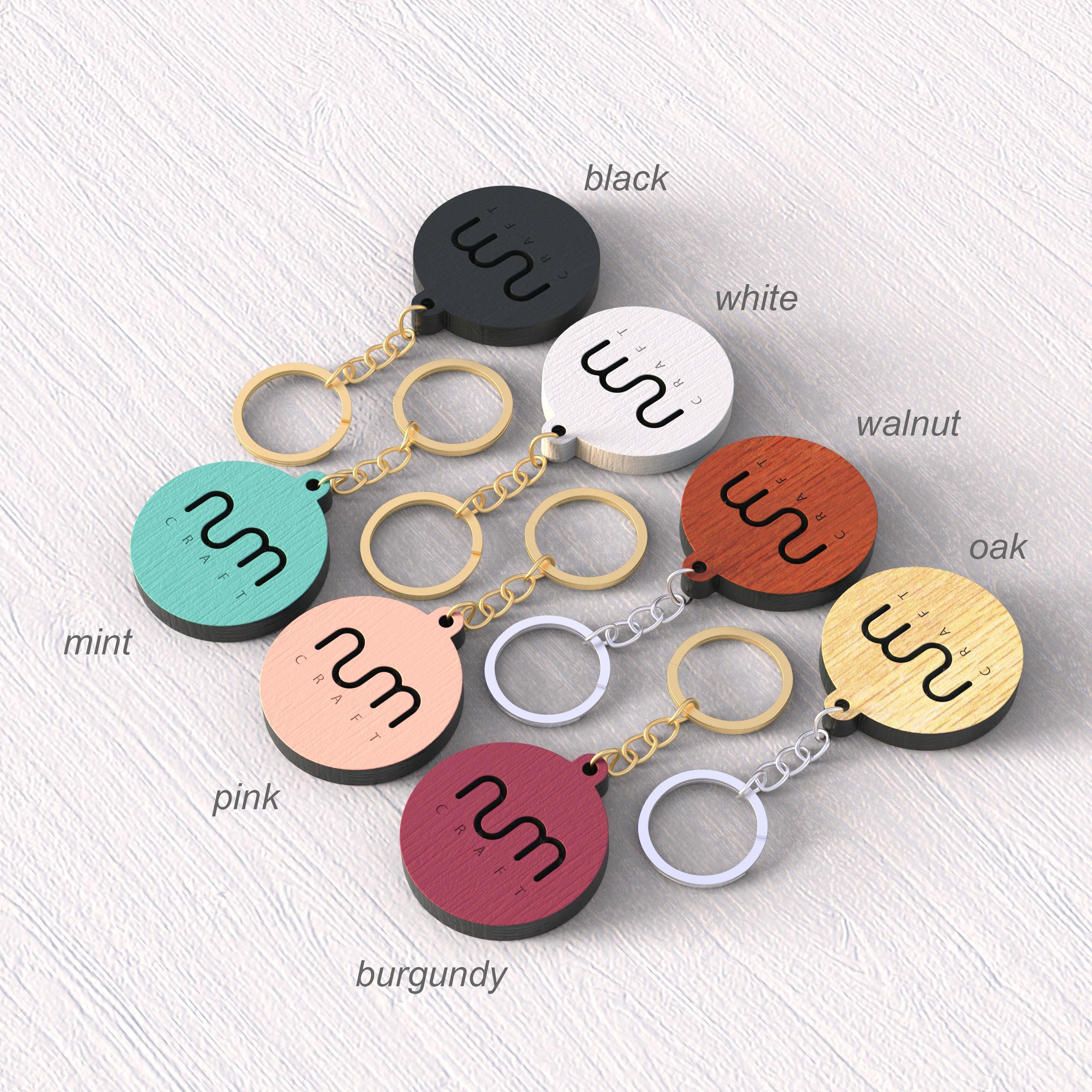 Custom Logo Keychain, Business Logo Keychain, Round Wooden Keychain ...