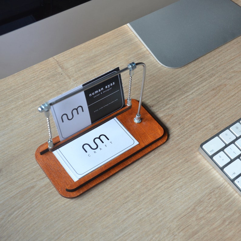 Walnut Business Card Stand Business Card Holder for Desk Etsy Ireland