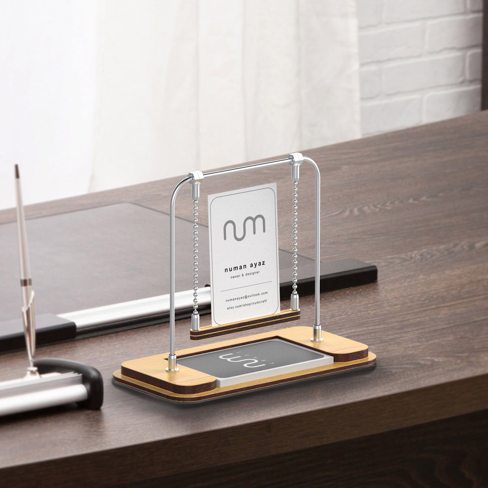 White Business Card Stand Vertical Business Card Holder for Etsy