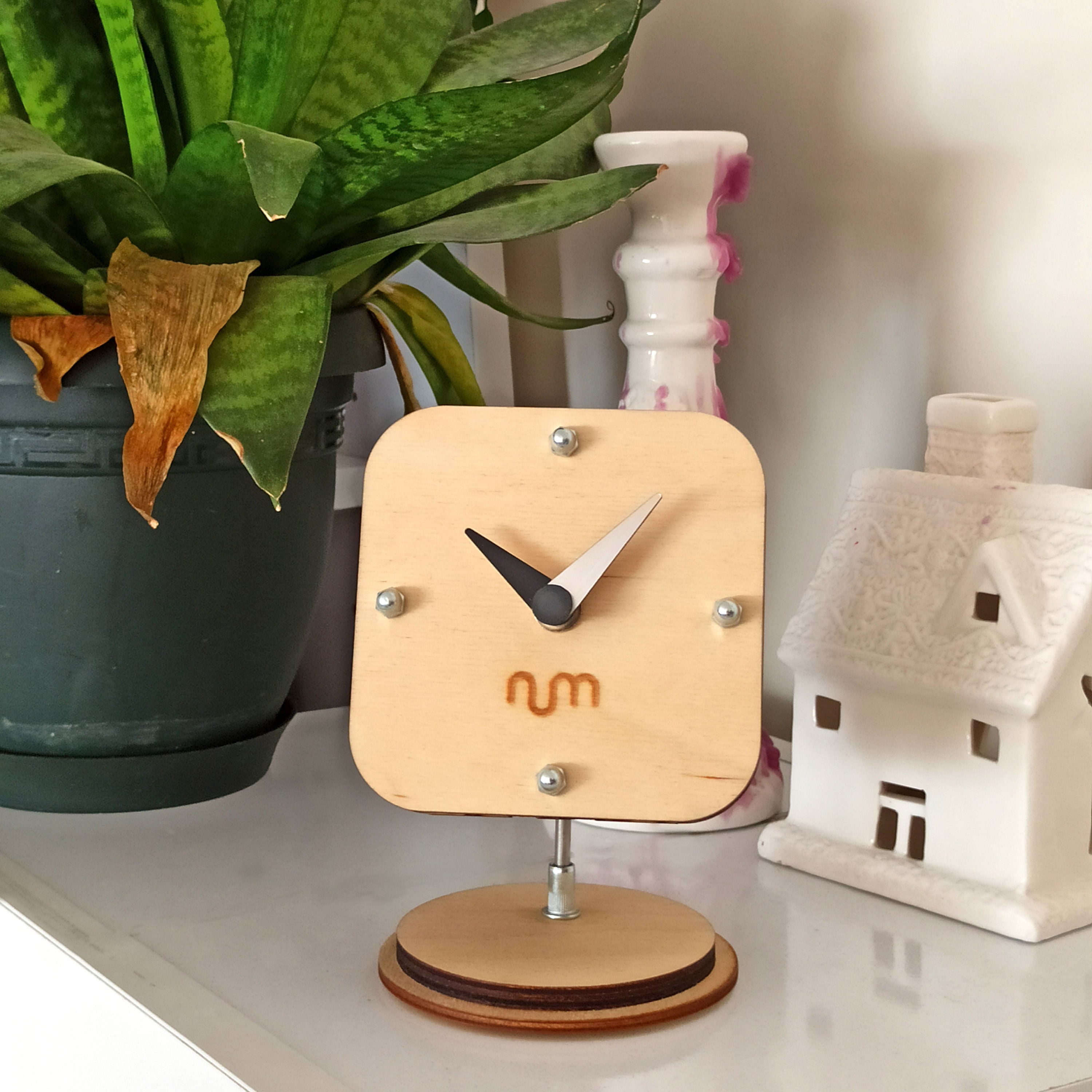 Oak Adjustable Desk Clock, Minimalist Clock, Retro Table Clock, Wood ...