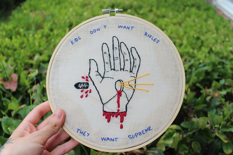 The 1975 I Like America America Likes Me Embroidery Hoop