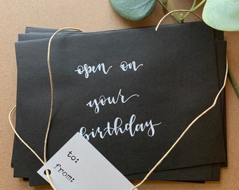 Black Custom Open When Envelopes, Long Distance Relationship, Deployment Gift