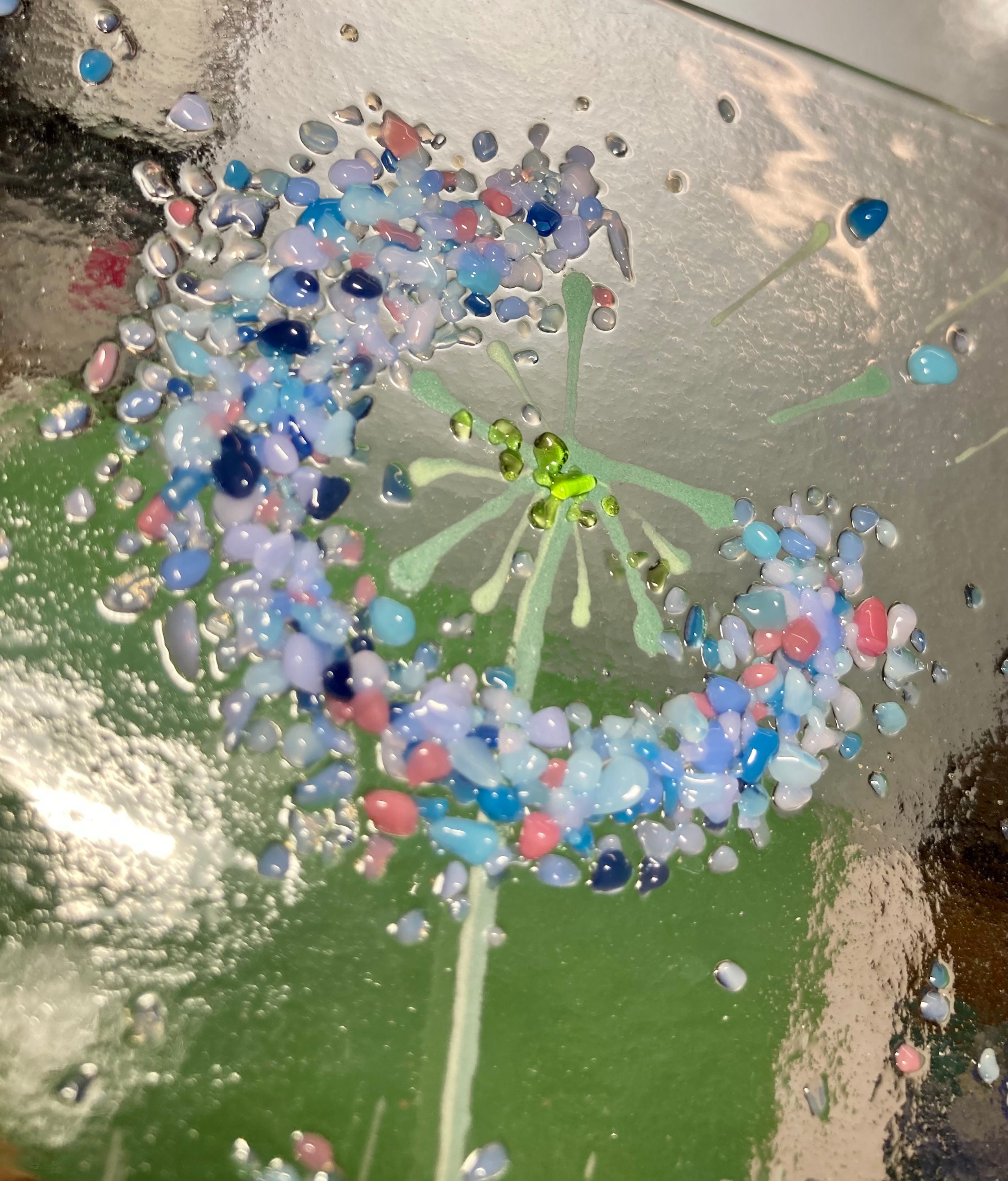 Small Dandelion Fused Glass Art Picture With Wooden Display Etsy