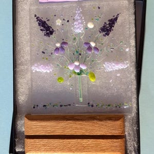 Small Cheerful Everlasting Forever Flower Bouquet Fused Glass Art ...