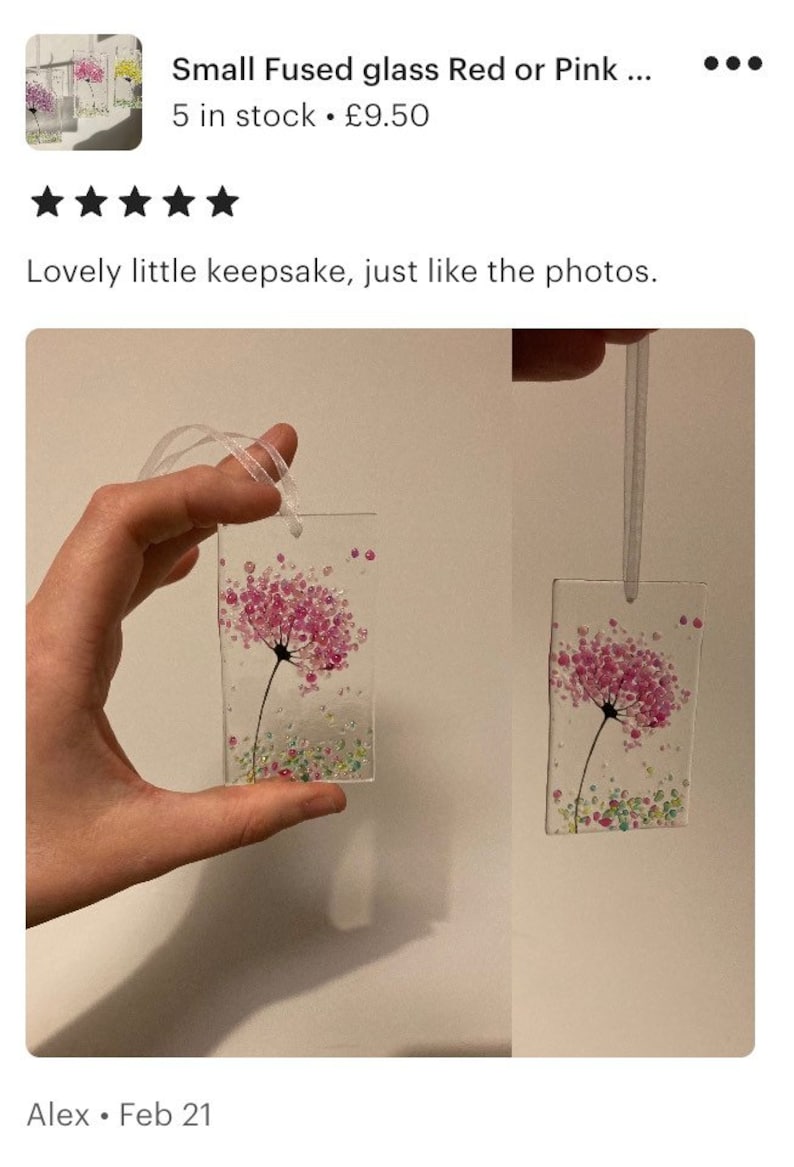 Liten fantasifull 7,5 cm solfångare i smält glas, regnbågssmycken bild 5
