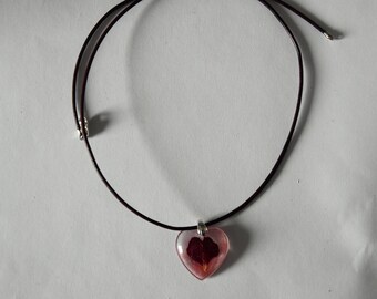 Necklaces Leather Silver Dried Rose Petals