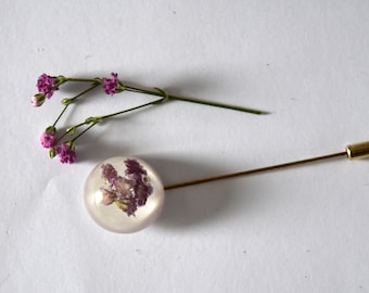 Broche Résine Fleurs Séchées