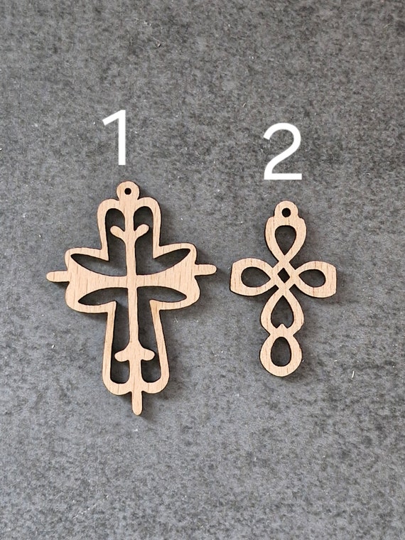 Wooden Earrings Cross Design – Statement Earrings in Two Patterns