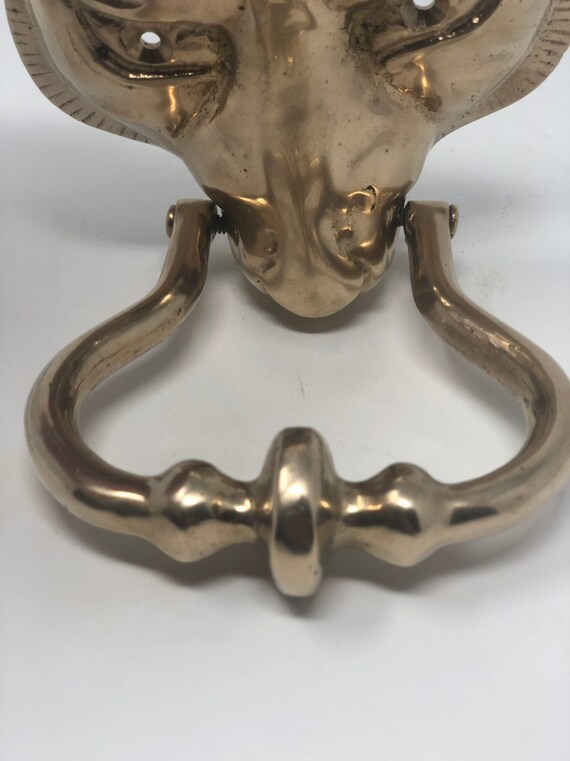 Vintage Brass Wolf Door Knocker Halloween Decor Etsy