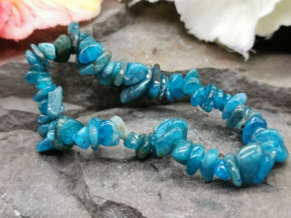 Blue Apatite Semi-Precious Gemstone Bracelet (Crystal / Healing)