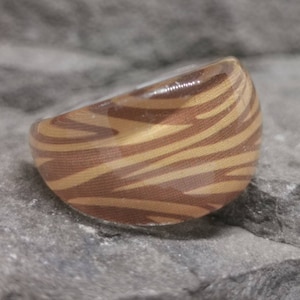 Various Vintage Animal Print Lucite Plastic Rings (Size P1/2)