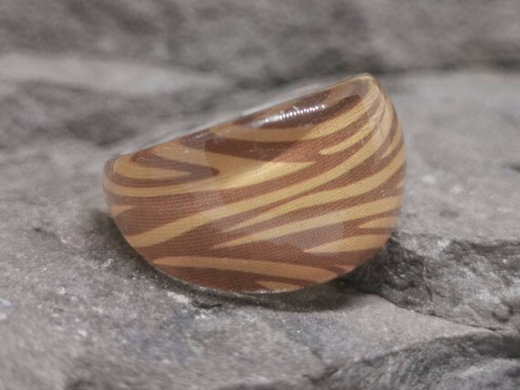 Various Vintage Animal Print Lucite Plastic Rings (Size P1/2)