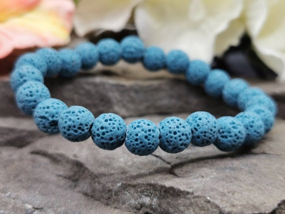 Blue lava beads discount