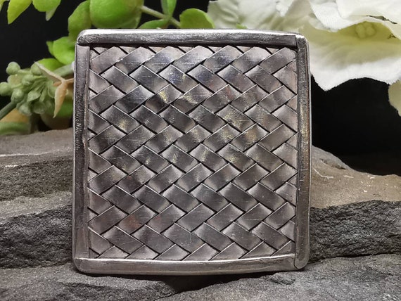 Stunning Square Woven Silver (925 Sterling Silver) Pendant