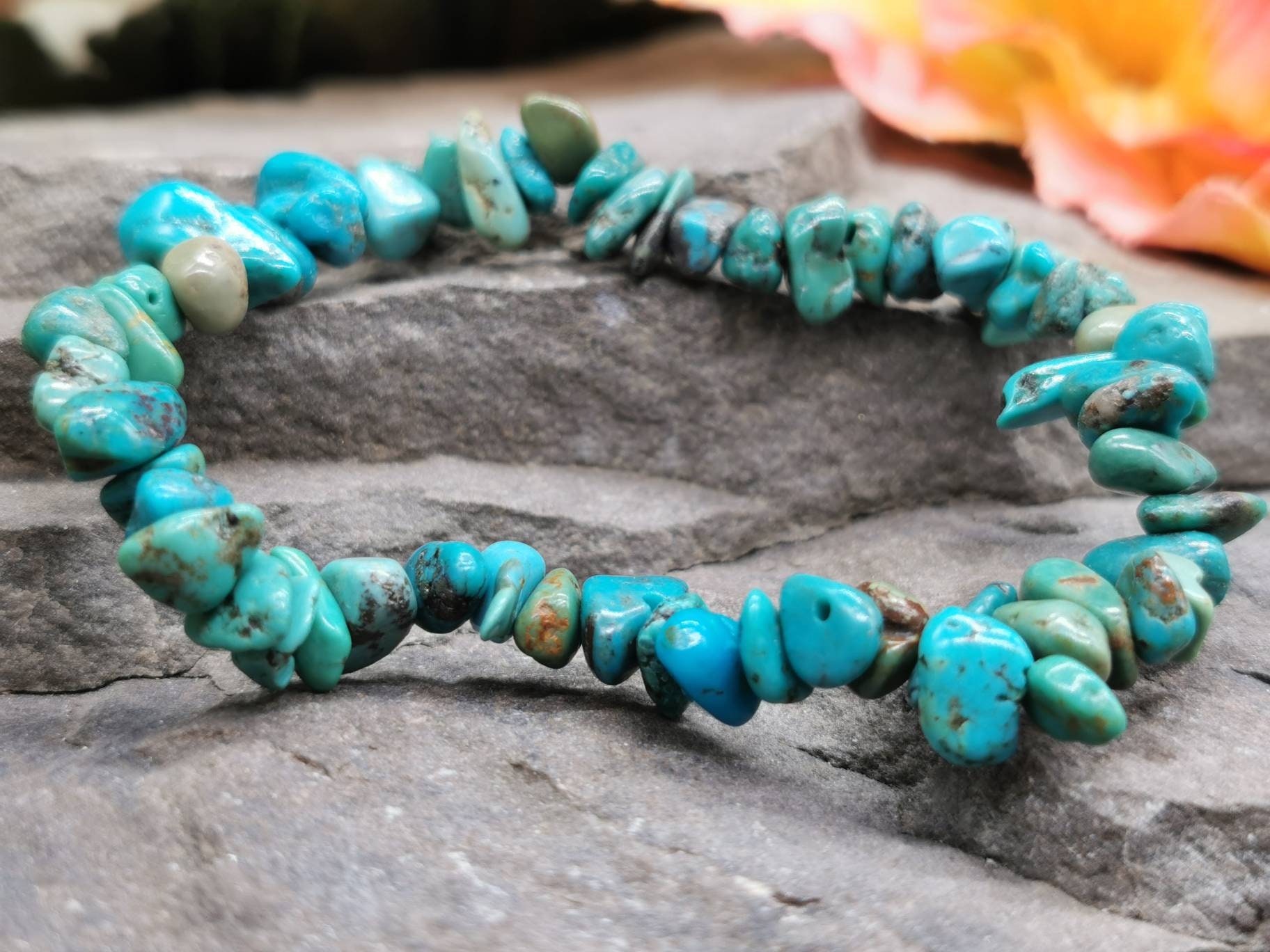 Natural Turquoise Gemstone Bracelet For Good Luck - Shraddha Shree Gems