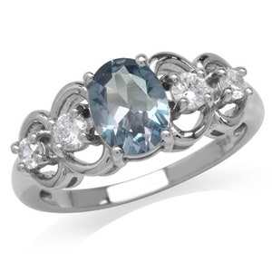 Gesimuleerde kleurverandering Alexandrite 925 Sterling Silver Filigraan Ring. UK Maat K