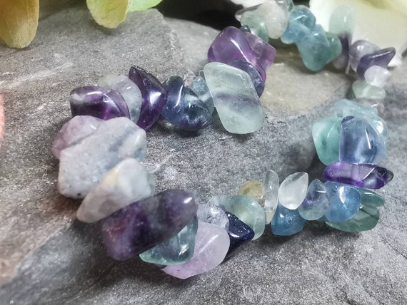 Fluorite Chip Semi-Precious Gemstone Bracelet (Crystal / Healing)