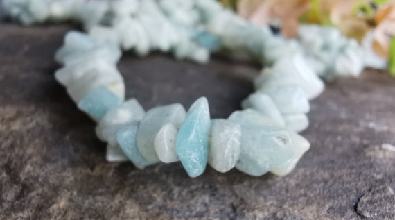 Amazonite / Amazon Stone Semi-Precious Chip Gemstone Bracelet (Crystal / Healing - Includes free organza gift bag)