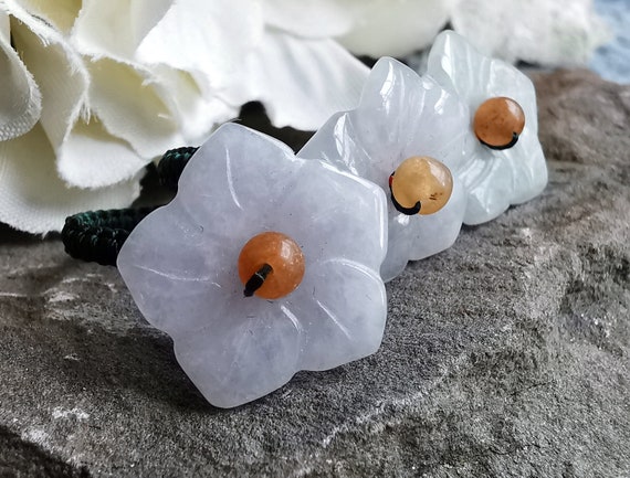 Mother of Pearl Flower, Carnelian Bead (Cornelian) String Ring Sizes N, O, V