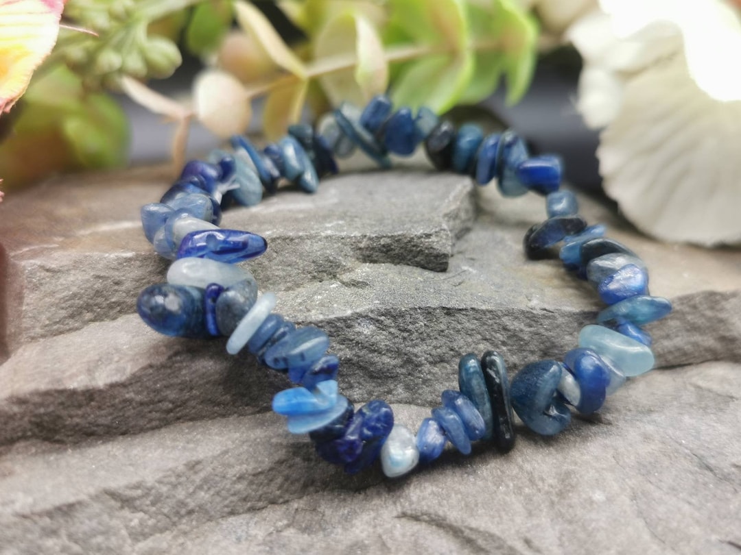 Genuine Kyanite Chip Semi-Precious Gemstone Bracelet (Crystal / Healing)