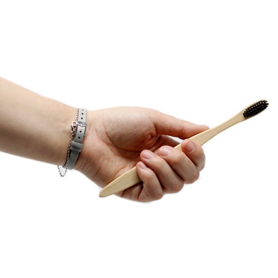 Bamboo Toothbrush - Charcoal Medium Soft Nylon Bristles