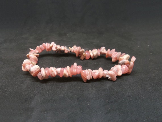 Rhodochrosite Chip Semi-Precious Gemstone Bracelet (Crystal / Healing)