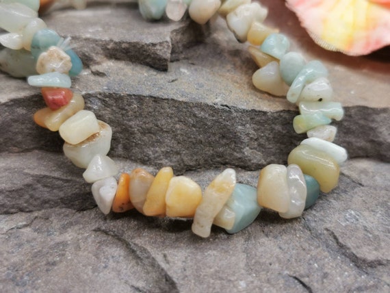 Amazonite / Amazon Stone Semi-Precious Chip Healing Gemstone Bracelet (includes free gift bag)