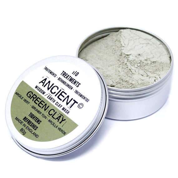Green Clay Face Mask Powder x 10 Treatments, 80g, Tighten, Refresh. Vegan.