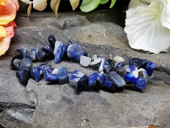 Sodalite Chipped Semi-Precious Gemstone Bracelet
