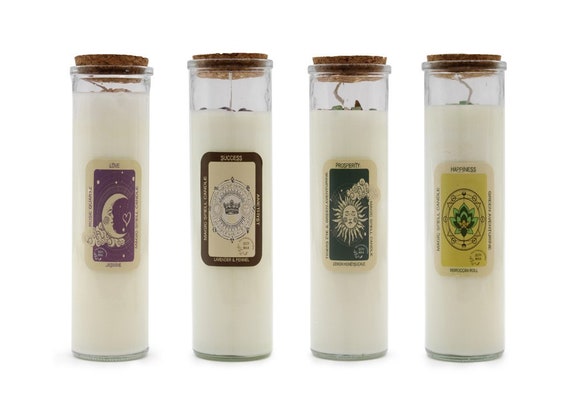 Soy Wax Magic Spell Candle; Various Spells Available. Reusable Glass Jar 20x5cm. 50hrs Burn Time.