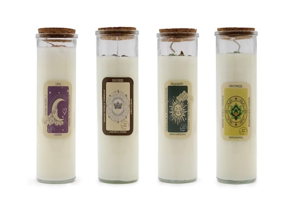 Soy Wax Magic Spell Candle; Various Spells Available. Reusable Glass Jar 20x5cm. 50hrs Burn Time.